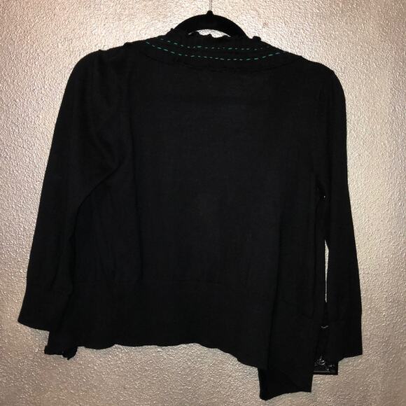 Sparrow Preppy Academia Cozy Winter Blue Green Whirl and Wind Cardigan - Picture 6 of 8